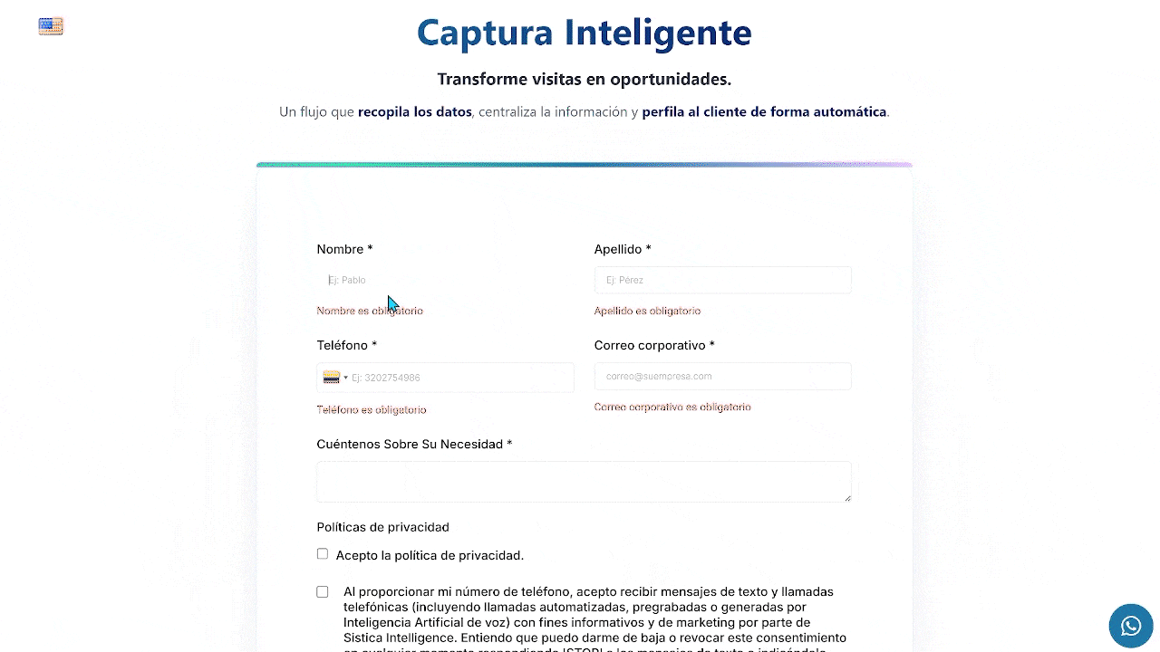 Integración de formularios Sistica